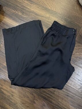 Good Hart Black Elastic-Waist Wide Leg Pants